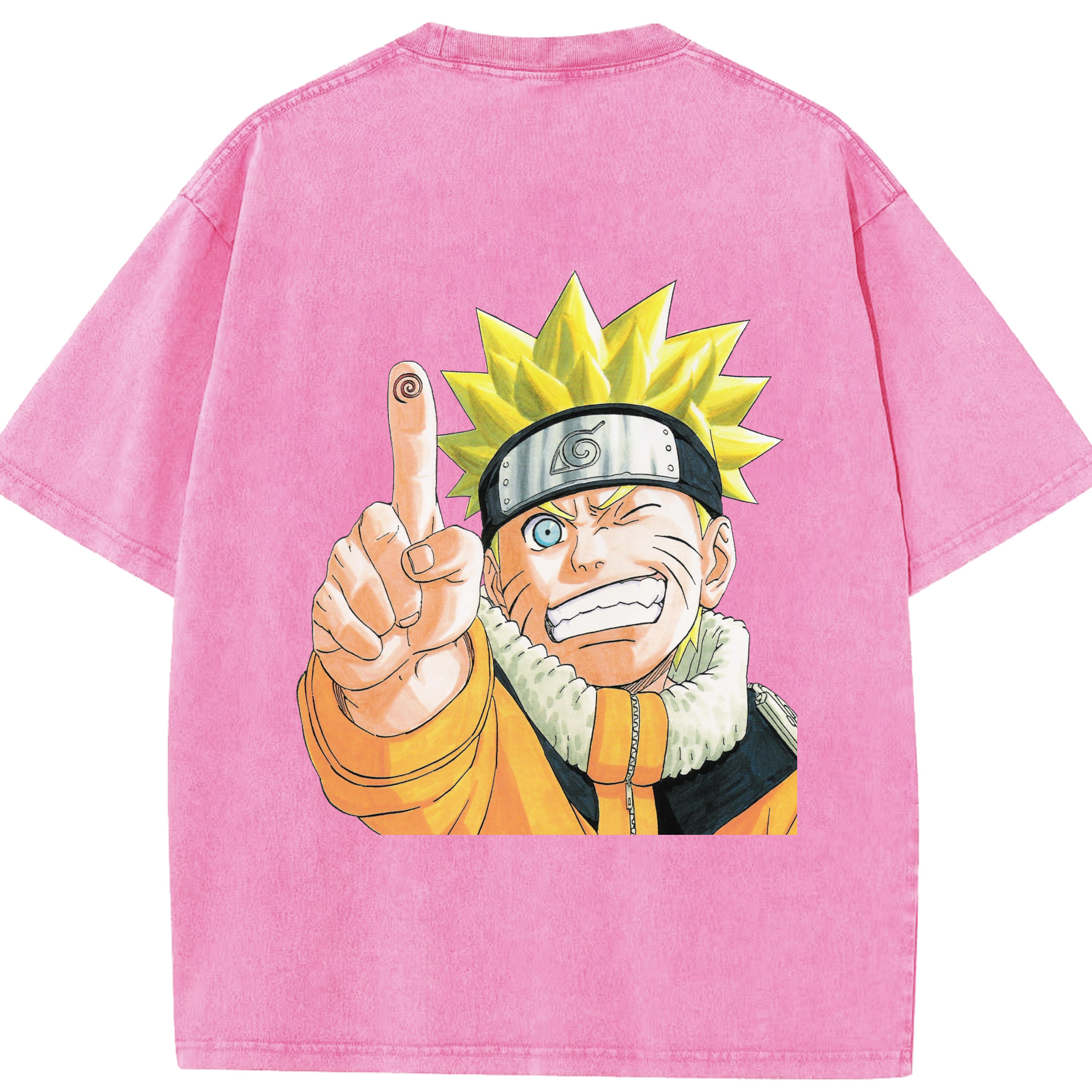 （画像用） NARUTO -ナルト- うずまき ナルト Uzumaki Naruto 綿100% ヴィンテージ風 半袖Tシャツ（背面プリント）